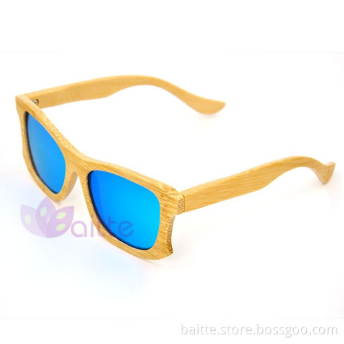 Polarized Lenses Optical Attribute and Customized logo wood framed sunglasses